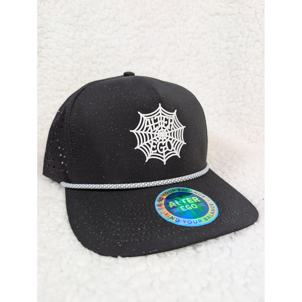 Alter Ego Running Coaster Hat Black Spider Web Reflective Snapback Cap CO487
